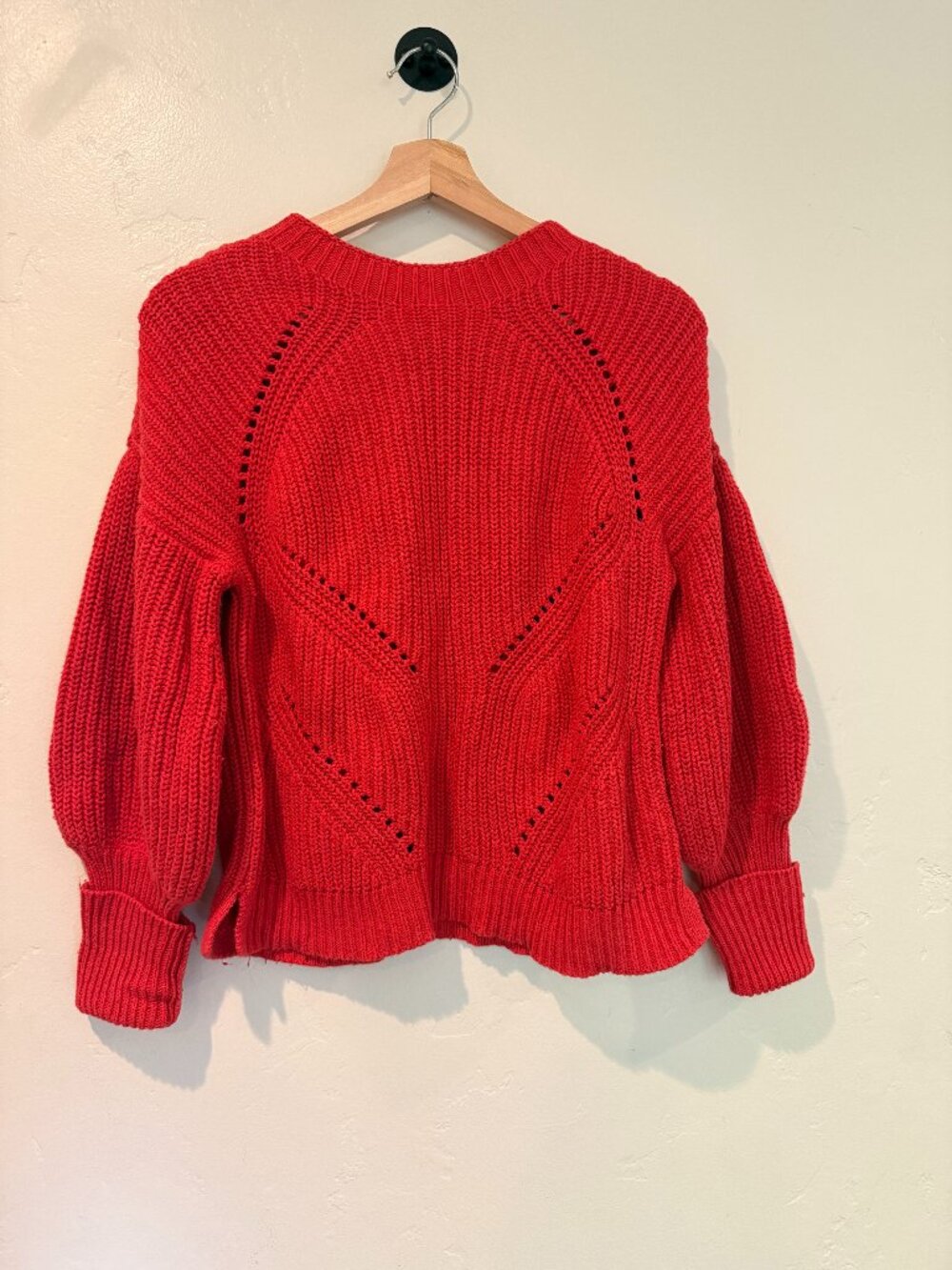Joie Red Chunky Cable Knit Sweater